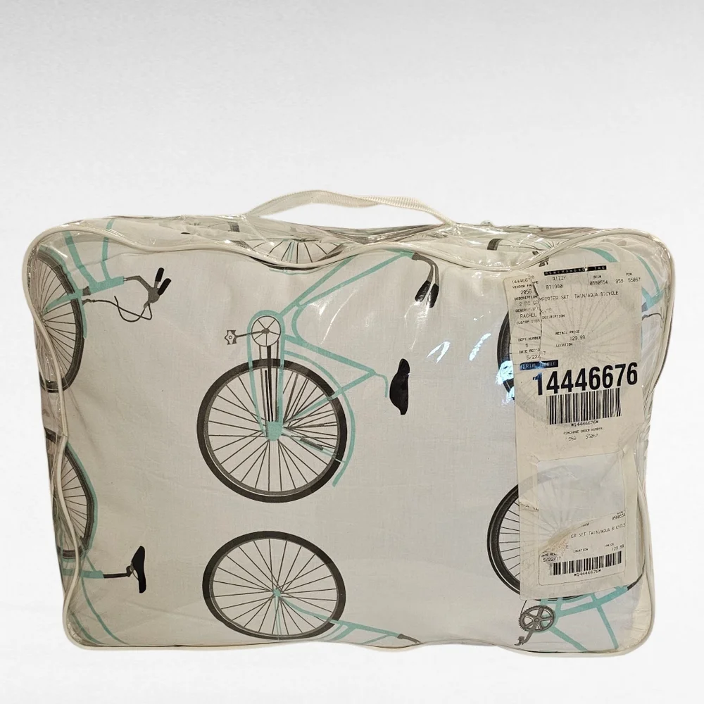 Rizzy Home Twin Aqua Bicycle 2 Piece Comforter Set